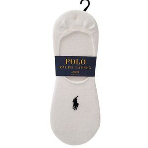 POLO Ralph Lauren 6pk Logo Sneaker Liners 9-11 White Fits Shoe Size 4-10.5 Pony